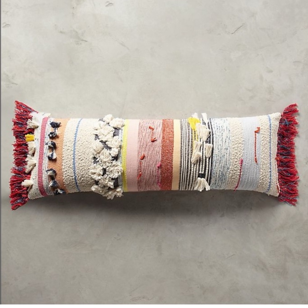 Anthropologie All Roads Marisol Pillows 14”x40” Lumbar vibrant multi color
